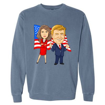 Donald Trump And Melania Trump Potus Flotus Usa Garment-Dyed Sweatshirt