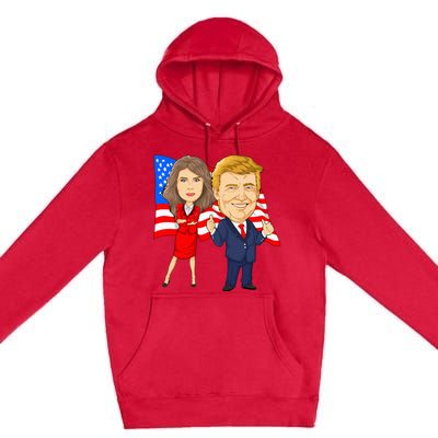 Donald Trump And Melania Trump Potus Flotus Usa Premium Pullover Hoodie