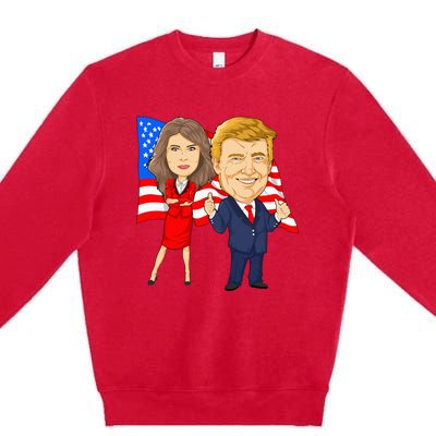 Donald Trump And Melania Trump Potus Flotus Usa Premium Crewneck Sweatshirt