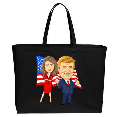 Donald Trump And Melania Trump Potus Flotus Usa Cotton Canvas Jumbo Tote