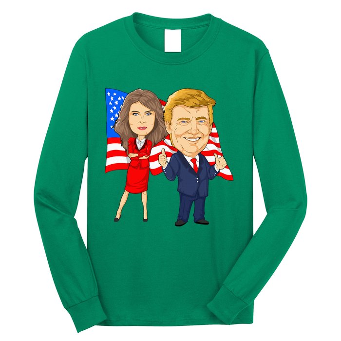 Donald Trump And Melania Trump Potus Flotus Usa Long Sleeve Shirt