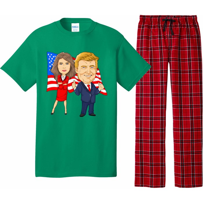 Donald Trump And Melania Trump Potus Flotus Usa Pajama Set