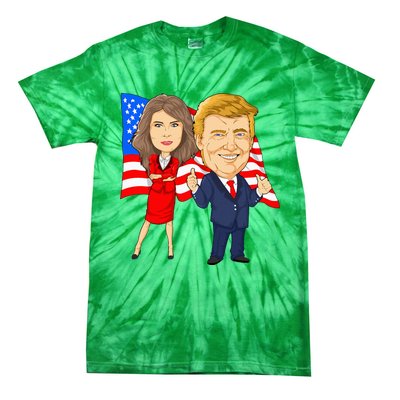 Donald Trump And Melania Trump Potus Flotus Usa Tie-Dye T-Shirt