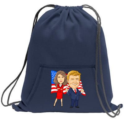 Donald Trump And Melania Trump Potus Flotus Usa Sweatshirt Cinch Pack Bag