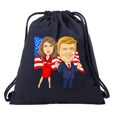 Donald Trump And Melania Trump Potus Flotus Usa Drawstring Bag