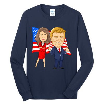 Donald Trump And Melania Trump Potus Flotus Usa Tall Long Sleeve T-Shirt