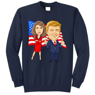 Donald Trump And Melania Trump Potus Flotus Usa Tall Sweatshirt