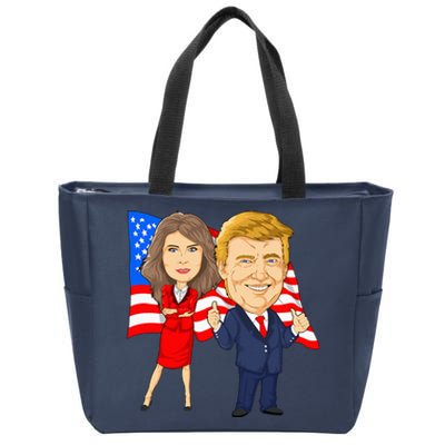 Donald Trump And Melania Trump Potus Flotus Usa Zip Tote Bag