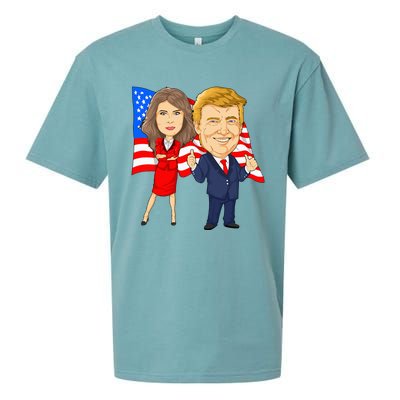 Donald Trump And Melania Trump Potus Flotus Usa Sueded Cloud Jersey T-Shirt