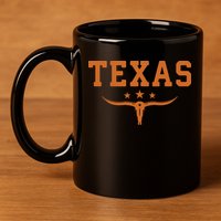 Distressed Texas Apparel 11oz C Handle Ceramic Mug
