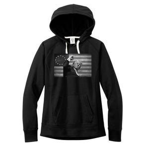 Donald Trump Assassination Attempt Us Flag Women's Fleece Hoodie