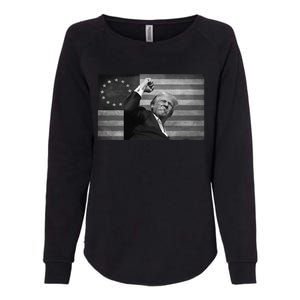 Donald Trump Assassination Attempt Us Flag Womens California Wash Sweatshirt