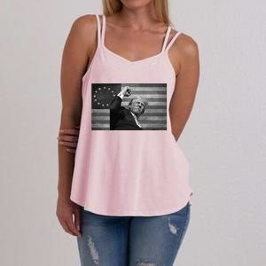 Donald Trump Assassination Attempt Us Flag Women's Strappy Tank