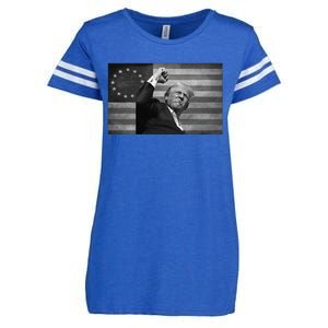 Donald Trump Assassination Attempt Us Flag Enza Ladies Jersey Football T-Shirt