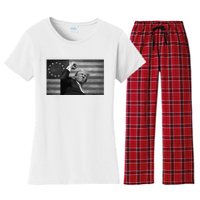 Donald Trump Assassination Attempt Us Flag Women's Flannel Pajama Set