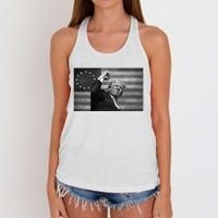 Donald Trump Assassination Attempt Us Flag Women's Knotted Racerback Tank