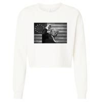 Donald Trump Assassination Attempt Us Flag Cropped Pullover Crew