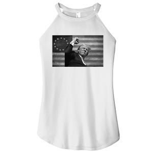 Donald Trump Assassination Attempt Us Flag Women's Perfect Tri Rocker Tank