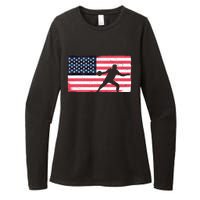 Discus Thrower American Flag Track And Field Throwing Discus Womens CVC Long Sleeve Shirt