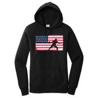 Discus Thrower American Flag Track And Field Throwing Discus Women's Pullover Hoodie