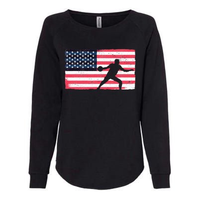 Discus Thrower American Flag Track And Field Throwing Discus Womens California Wash Sweatshirt