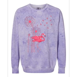 Dandelion Tropical Animal Exotic Bird Wildlife Pink Flamingo Colorblast Crewneck Sweatshirt