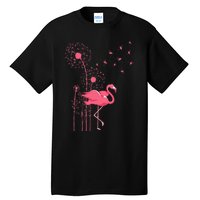 Dandelion Tropical Animal Exotic Bird Wildlife Pink Flamingo Tall T-Shirt