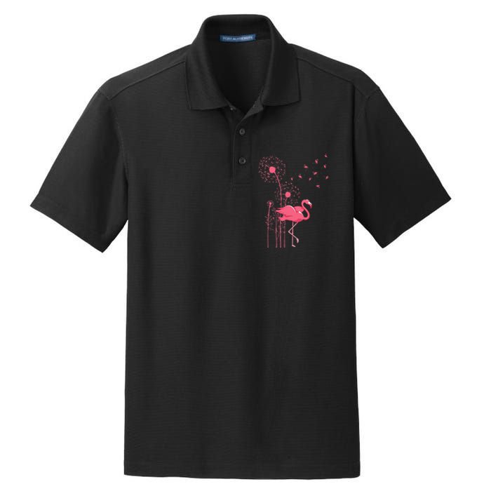 Dandelion Tropical Animal Exotic Bird Wildlife Pink Flamingo Dry Zone Grid Polo