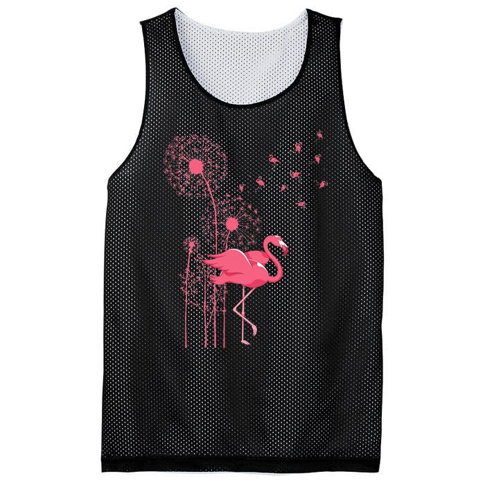 Dandelion Tropical Animal Exotic Bird Wildlife Pink Flamingo Mesh Reversible Basketball Jersey Tank