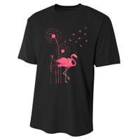 Dandelion Tropical Animal Exotic Bird Wildlife Pink Flamingo Performance Sprint T-Shirt