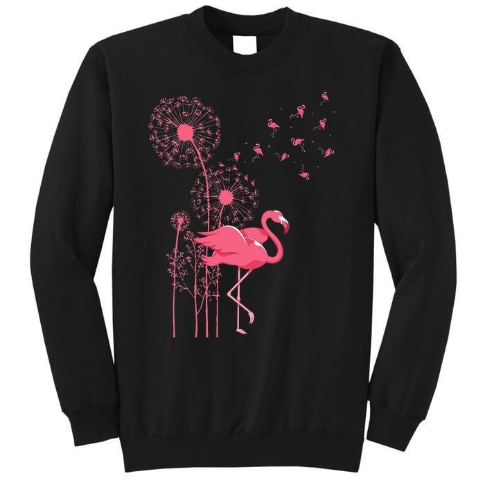 Dandelion Tropical Animal Exotic Bird Wildlife Pink Flamingo Tall Sweatshirt