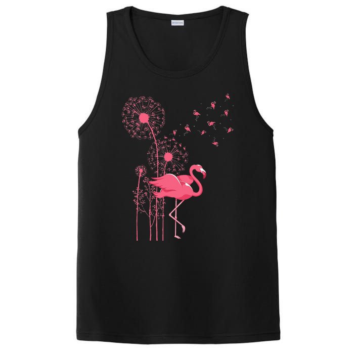 Dandelion Tropical Animal Exotic Bird Wildlife Pink Flamingo PosiCharge Competitor Tank