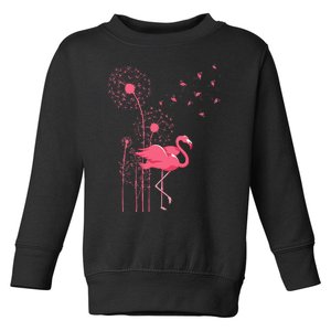 Dandelion Tropical Animal Exotic Bird Wildlife Pink Flamingo Toddler Sweatshirt