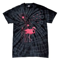 Dandelion Tropical Animal Exotic Bird Wildlife Pink Flamingo Tie-Dye T-Shirt