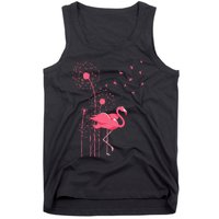 Dandelion Tropical Animal Exotic Bird Wildlife Pink Flamingo Tank Top