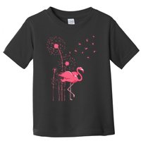 Dandelion Tropical Animal Exotic Bird Wildlife Pink Flamingo Toddler T-Shirt