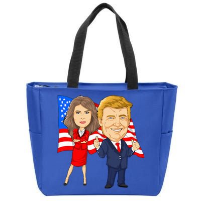 Donald Trump And Melania Trump Potus Flotus Usa Zip Tote Bag