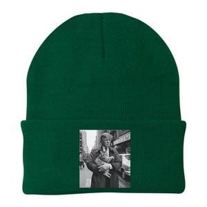 Donald Trump And Cat In Nyc Knit Cap Winter Beanie