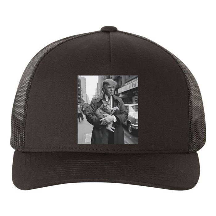 Donald Trump And Cat In Nyc Yupoong Adult 5-Panel Trucker Hat