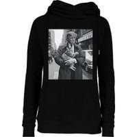 Donald Trump And Cat In Nyc Womens Funnel Neck Pullover Hood