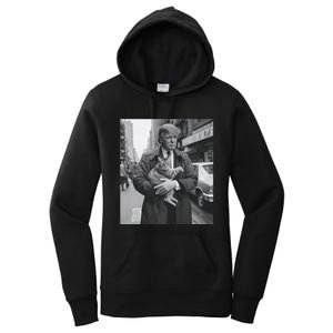 Donald Trump And Cat In Nyc Women's Pullover Hoodie