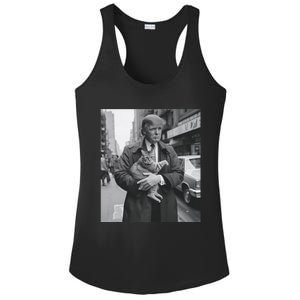 Donald Trump And Cat In Nyc Ladies PosiCharge Competitor Racerback Tank