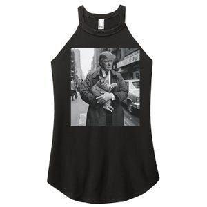 Donald Trump And Cat In Nyc Women's Perfect Tri Rocker Tank