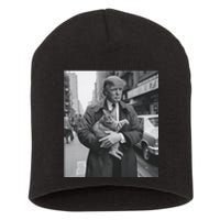 Donald Trump And Cat In Nyc Short Acrylic Beanie