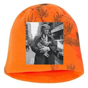 Donald Trump And Cat In Nyc Kati - Camo Knit Beanie