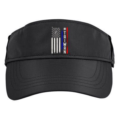 Distressed Taiwanese American Flag Cool Gift It's In My Dna Pride Gift Adult Drive Performance Visor