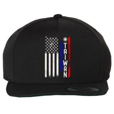 Distressed Taiwanese American Flag Cool Gift It's In My Dna Pride Gift Wool Snapback Cap