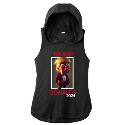 Donald Trump And Byron Donalds Election 2024 Gift Ladies PosiCharge Tri-Blend Wicking Draft Hoodie Tank