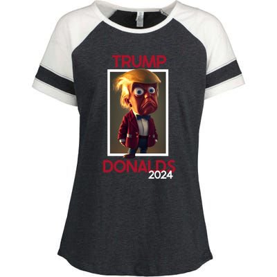 Donald Trump And Byron Donalds Election 2024 Gift Enza Ladies Jersey Colorblock Tee