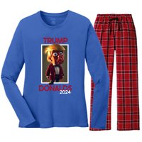 Donald Trump And Byron Donalds Election 2024 Gift Women's Long Sleeve Flannel Pajama Set 